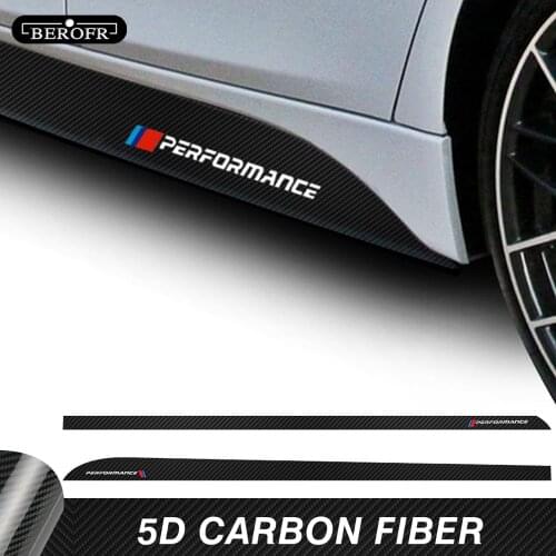 2Pcs Car Door Side Skirt Stripes Stickers M Performance Body Vinyl Decals For BMW F20 F30 F15 F16 G30 F10 Z4 E60 E90 G20 F31 F32