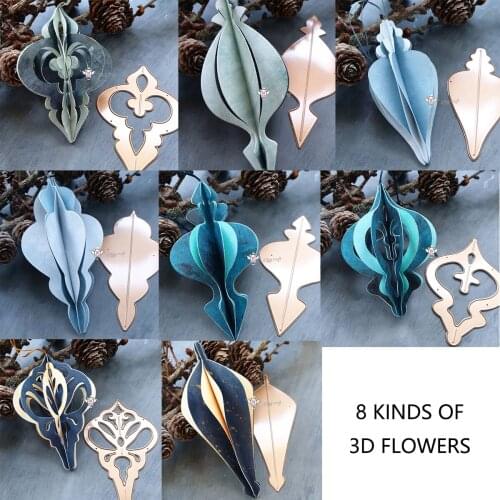 New 8 Kinds of 3D flowers metal Cutting Dies Stencils DIY Scrapbooking Paper/photo Cards Embossing Dies