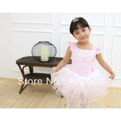 Wholesale And retail Korea pink And blue 4 - 8 years Childrens ballet skirt,girlss dancing dress