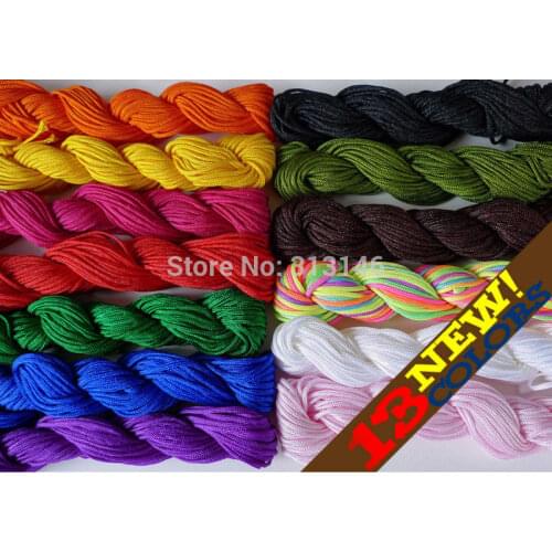 Bulk Wholesale 13 Rolls 1.5mm Macrame Shamballa Bracelet Beading Rattail Braided Nylon Cords Chinese Knot Kumihimo String Thread