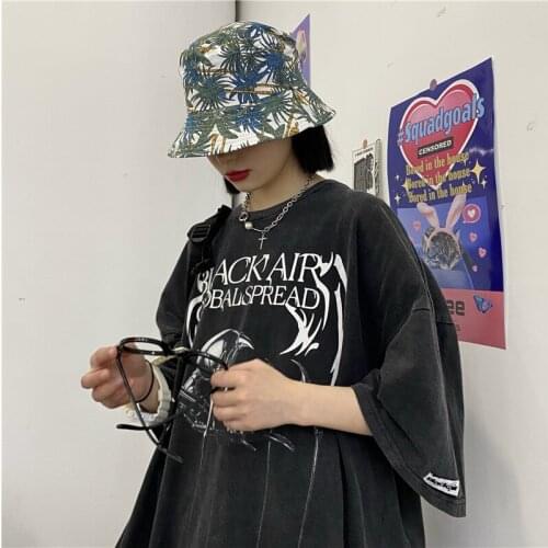 Mens Kpop Reversible Bucket Hat Designer Tropical Print Fisherman Cap Womens Two Sides Sun Panama Beach Hiking Fishing Bob Hats