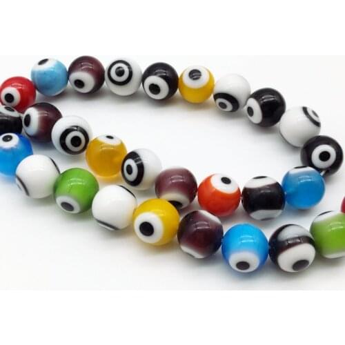 Multicolor Round Eye Lampwork Murano Glass Beads 10mm HOT