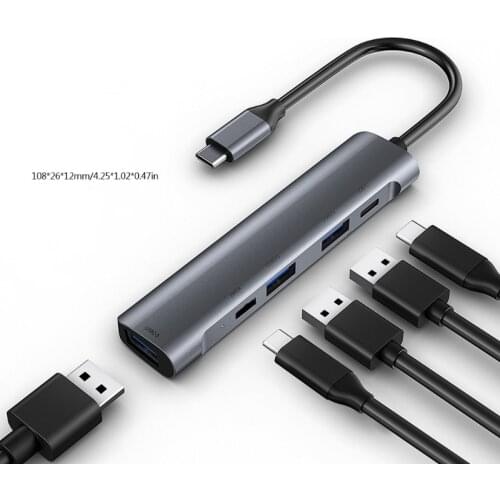Multi-Ports Type C HUB Splitter 5 in 1 USB C to USB 3.0 HDMI-Compatible Dock for macBook Pro USB-C Type C 3.0