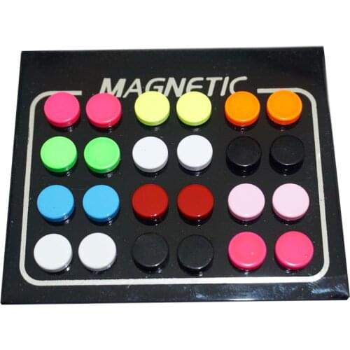12 Pair/lot 6/8/10mm Round Colorful Magnet Stud Earring Puck Womens Mens Magnetic Fake Ear Plug Jewelry
