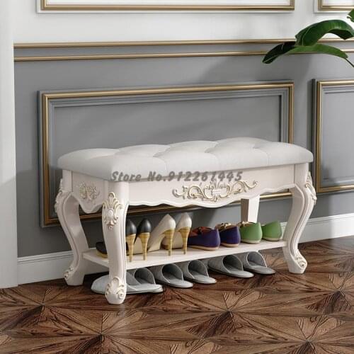 European style door changing shoe stool flip storage low stool living room door shoe bench bed tail stool vestibule stool storag