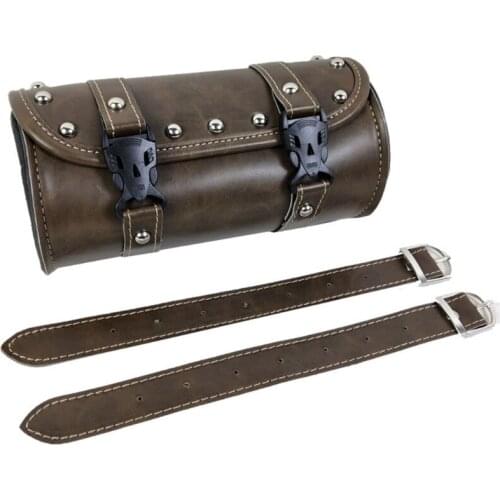 Universal Motorcycle Handlebar Bag Large Capacity Storage Saddlebags Motorbike Electric Bicycle Leather Front Fork Bag