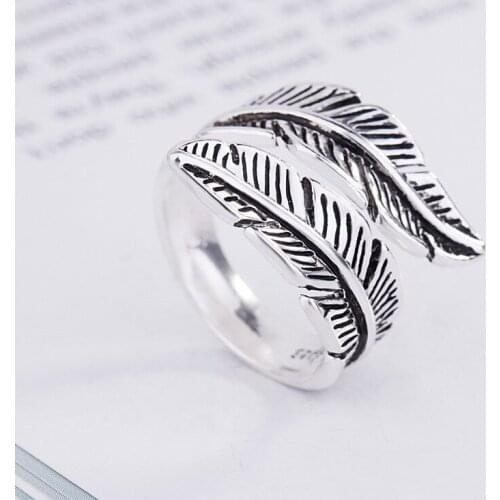 Punk Vintage Large Feather Rings For Women Boho Female Charms Jewelry Men Antique Knuckle Ring Fashion Party Gift