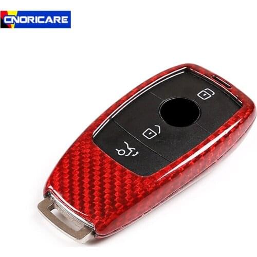 Carbon Fiber Car Key Protective Case Key Bag For Mercedes Benz W205 W213 W177 W167 A C E S G Class GLE Auto Accessories