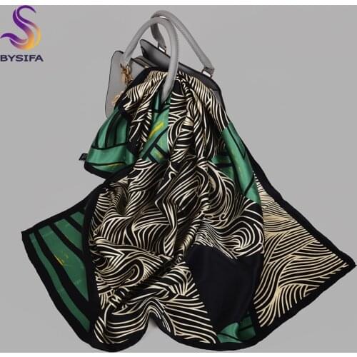 BYSIFA|Black 100% Pure Silk Square Scarf Hijab Printed Women Fashion Elegant Scarves Fall Winter Bird Design Scarves Headscarves