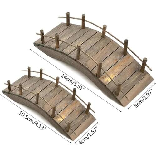 1:12 Dollhouse Mini Wooden Arch Bridge with Railings Miniatures Fairy Garden