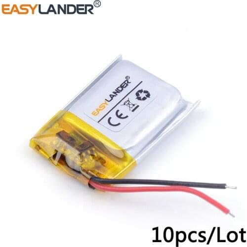 10pcs/Lot 3.7v lithium Li ion polymer rechargeable battery 401725 100mAh For GPS MP3 / 4 Recorder 041725