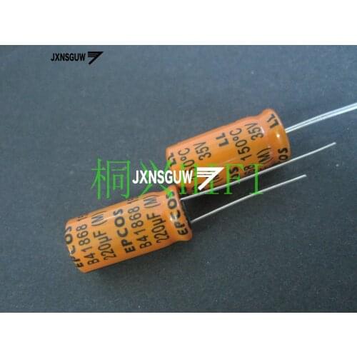 10PCS Original EPCOS B41868 35V220UF 10X20MM Yellow Aluminum electrolytic capacitors 220uF/35v 150degrees 220UF 35V B41868W7227M