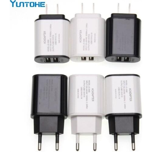 100pcs 5V 2A Dual USB UK US EU Travel Wall Charger Adapter For iPhone Samsung Xiaomi Universal Mobile Phone Charger