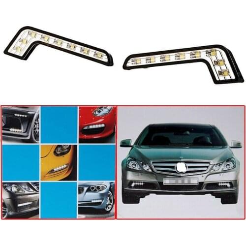 2Pcs/Set Car Auto L-Type DRL Super Bright Lamps With On/Off Function Fog Waterproof Daytime Running Light LED white Head Lamps