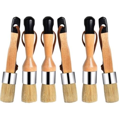 HOT 6 Pcs Paint Brush for Furniture Painting Brushes Wax Paint Brushes for Wood Furniture Art Craft Home Decoration