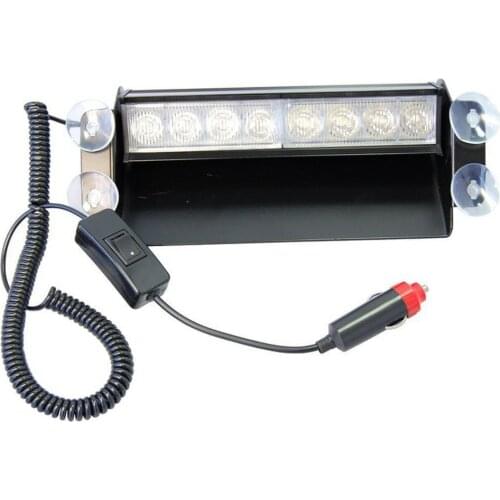 8Led Car Red Blue Front Stop Suction Cup Strobe Light Shovel Flash Open Road Strobe Light Rear Stop Glass Warning Light