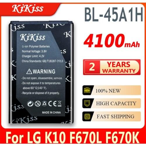 KiKiss 4100mAh Replacement Battery For LG K10 LTE F670L F670K F670S F670 Q10 K420N BL 45A1H BL-45A1H Mobile Phone Batteries