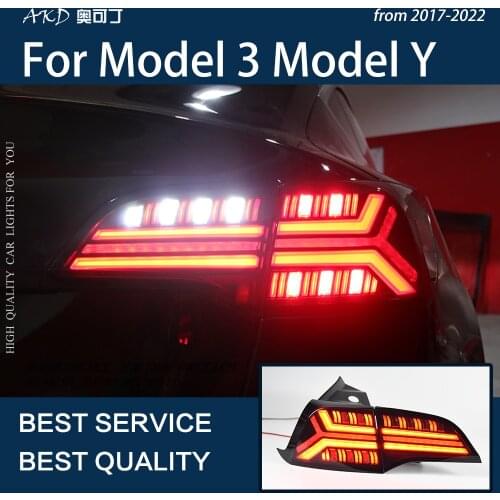 AKD Tail Lamp for Tesla Model 3 Tail Lights 2016-2021 Model Y LED Tail Light Dynamic Signal DRL Brake Reverse auto Accessories