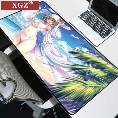 XGZ Big Table Mat Mouse XXL 400x900mm 300x800mm Animation Mouse Pad Black Catching Big Tits Sexy Girl Laptop Game Accessories