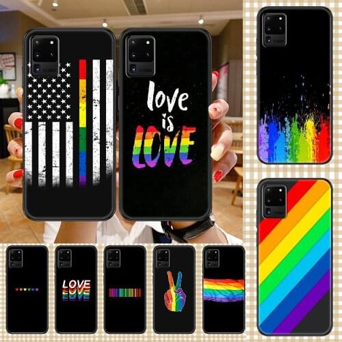 LGBT Rainbow flag Phone case For Samsung Galaxy Note 4 8 9 10 20 S8 S9 S10 S10E S20 Plus UITRA Ultra black fashion cell cover