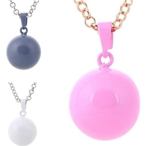 Colorful Mexican Bola Necklace 20MM Chime Ball Angel Caller Pendant for Pregnant Jewelry Sounds