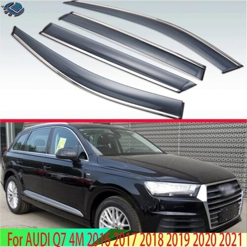 For AUDI Q7 4M 2016 2017 2018 2019 Plastic Exterior Visor Vent Shades Window Sun Rain Guard Deflector 4pcs