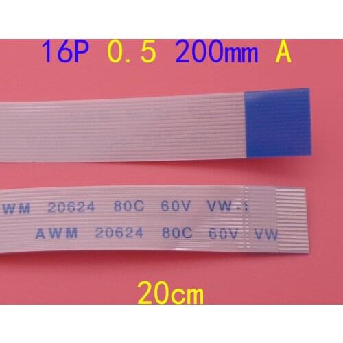 2PCS FFC FPC flat flexible cable 0.5mm pitch 16 pin 16pin Forward Length 200mm Width 8.5mm Ribbon Flex Cable