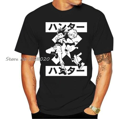 Killua Zoldyck Gon Freecss Hunter X Hunter T Shirt Adult Sizes Anime Manga O-Neck Fashion Casual High Quality Print TShirt Tees