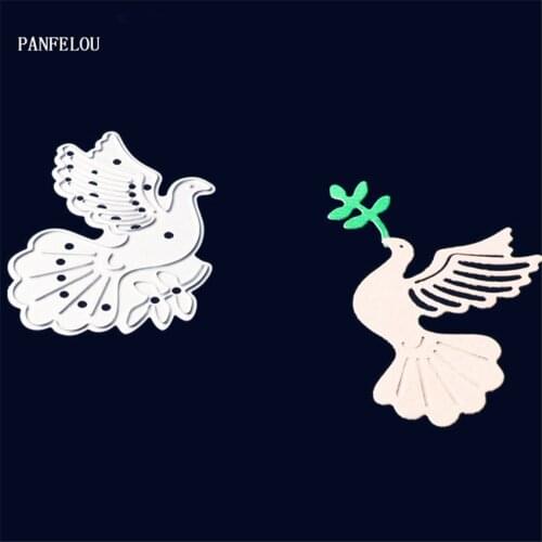 PANFELOU Metal craft The bird and leaves paper die cutting dies for Scrapbooking/DIY Easter wedding cards Hand account