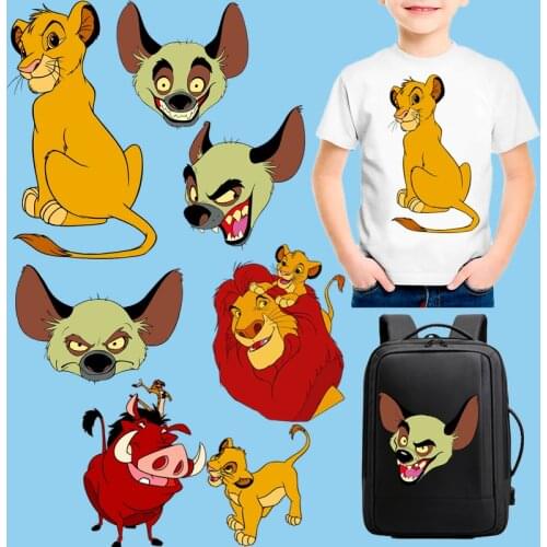 Cartoons The lion king Iron in Patches on clothing DIY T-shirt boy clothes school bag Heat transfer Clothes decoration stickers