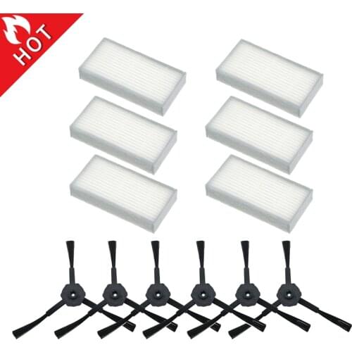 6x side brush 6x HEPA Filter kit for CHUWI ilife v5s v5 x5 ilife V3s v3s pro v3l v5s pro v50 robot vacuum cleaner BPfire