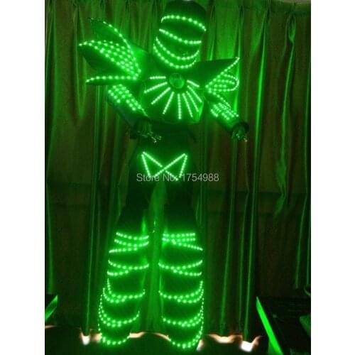 Night Clubs Event Party Supplies rgb colour change LED Luminous robot costume David Guetta robot suits KRYOMAN led Robot