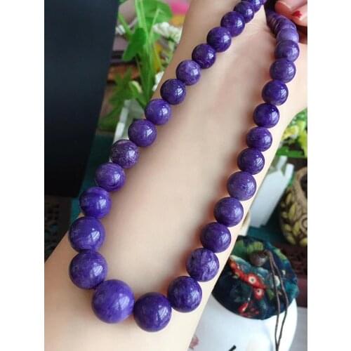 Natural Purple Charoite Gemstone Round Pendant Necklace Crystal Stone Round 6-14mm Men Woman Love Gift Fashion Jewelry AAAAA