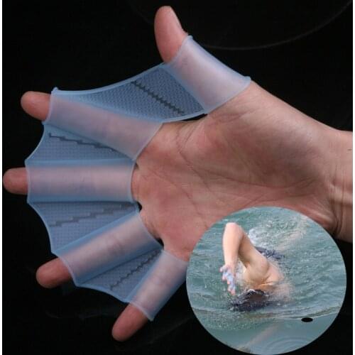 Swimming hand finger fin learning swimming pool accessory finger wear 3 colors blue pink green size L M S B41005