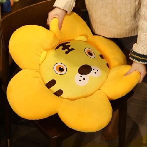 50/65/85CM Plush Flower Pillow Pig Tiger Bear Seat Cushion Down Cotton Stuffed Animal Chair Flower Pillow