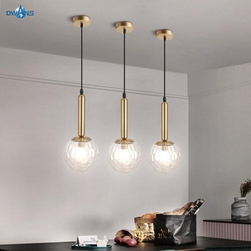 Pendant Lighting Nordic Simple Design Decoration Home Water Corrugated Glass Iron Hanging Lamp