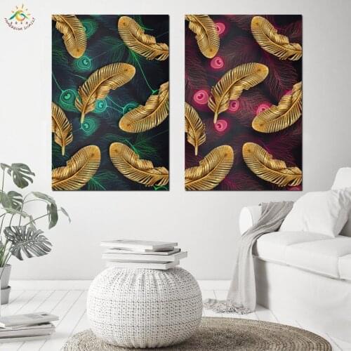 Gold Leaves Nordic Poster Canvas Painting Wall Pictures Canvas Prints And Poster Scroll Painting Pop Art Home Decoration