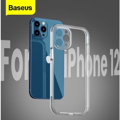 Baseus Clear Phone Case For iPhone 12 Pro 12Pro Max Mini Camera Protection Shockproof Transparent TPU Silicone Back Cover Case