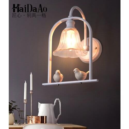 North American village children bedroom bedlamp aisle mirror wall lamp Jane European angel living room lamp