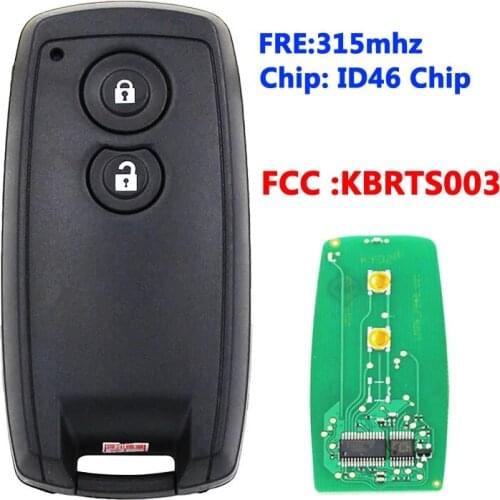 XNRKEY 2 Buttons Smart Key Fob for SUZUKI SX4 Grand Vitara Swift 315Mhz ID46 Chip FCC ID: KBRTS003