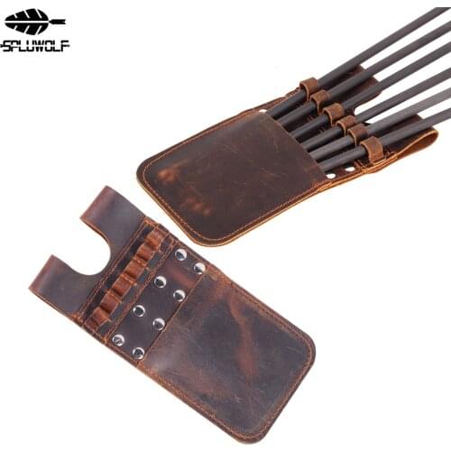 Traditional Recurve / Compound Bow Crossbow Hunting Shooting Target Practice Cowhide Pocket Archery Arrow Quiver Bag