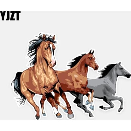 YJZT 15CM*11CM Fashion Steed Horse PVC Car Windshield Sticker Decal Graphical 5-0731