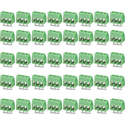 Green 40PCS 3P 3 Pin Screw Terminal Block Connector 3.5mm Pitch for Arduino10A300V10A130V51590