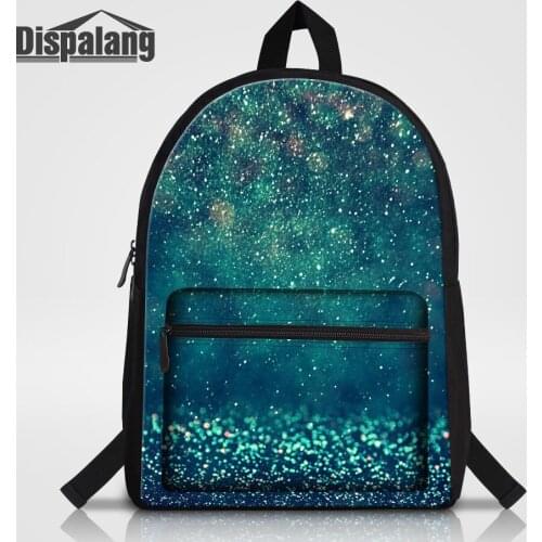 Dispalang Galaxy Womens Laptop Backpack For 14'' Notebook Stars Sands Print School Bags For Teenage Boys Men DIY Image Bookbag