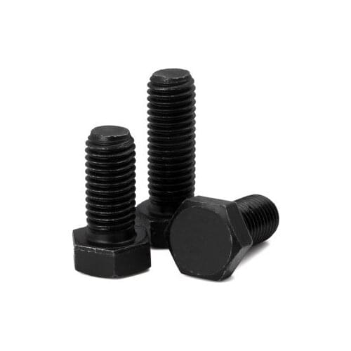 1pcs M14 M16 hexagon screws outer hex mechanical screw anti-tooth left hand bolts carbon steel bolt black color 20mm-50mm long