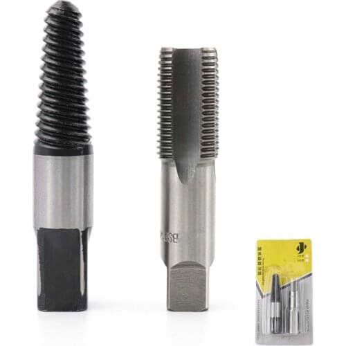 2pcs/set Pipe Thread Screw Tap G1/2''-G3/4'' Water Pipe Taps With Broken Screws Drill Bit Extractor Removal Tools