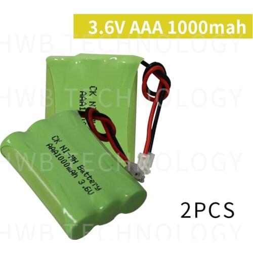 2 PCS/lot KX Original New Ni-MH AAA 3.6V 800mAh Ni MH Rechargeable Battery Pack With Plugs For Cordless Phone Free Shipping