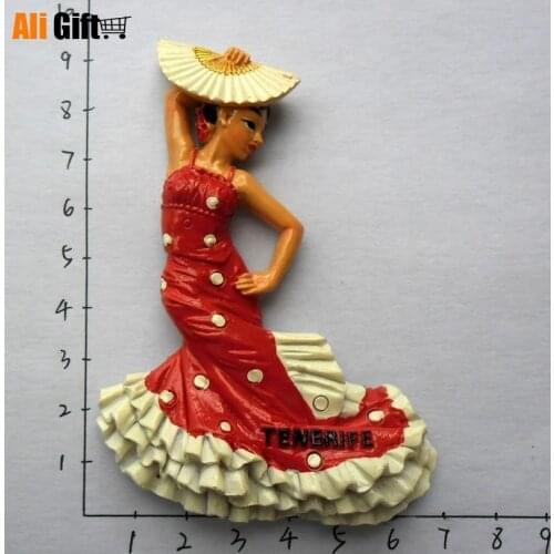 Spain 1 Pc Beautiful Spanish flamenco dancer souvenir stereo fridge magnetic souvenir stick Decor