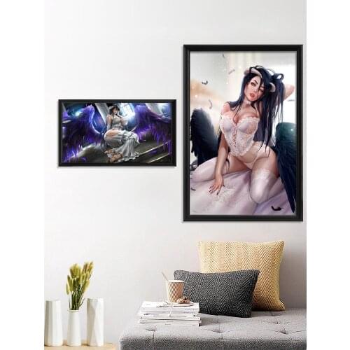 Albedo Nude Girl Cartoon Sexy Anime Poster Art Silk Decor Home Wall Stiker Gift Prints Room