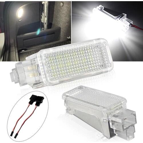 2x 12V Car LED Courtesy Door Projector Light For Audi A3/A4/A6/VW/Skoda Foot Nest Lights Ghost Shadow Light Lamp 6500K White